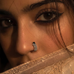 Black Stone Nose Ring