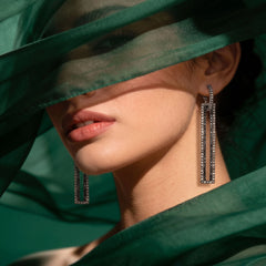 Black Stone Thai Earrings