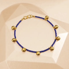 Blue Golden Bell Anklet - Single