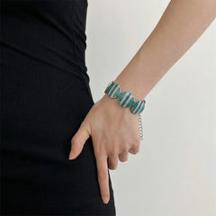 Blue Green Handpainted Bracelet