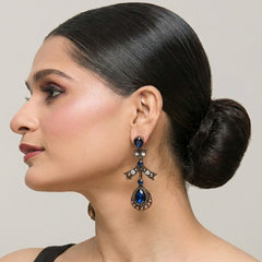 Blue Stone Turkish Antique Earrings