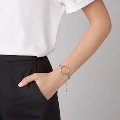 Blue String Golden Ring Bracelet - Shein