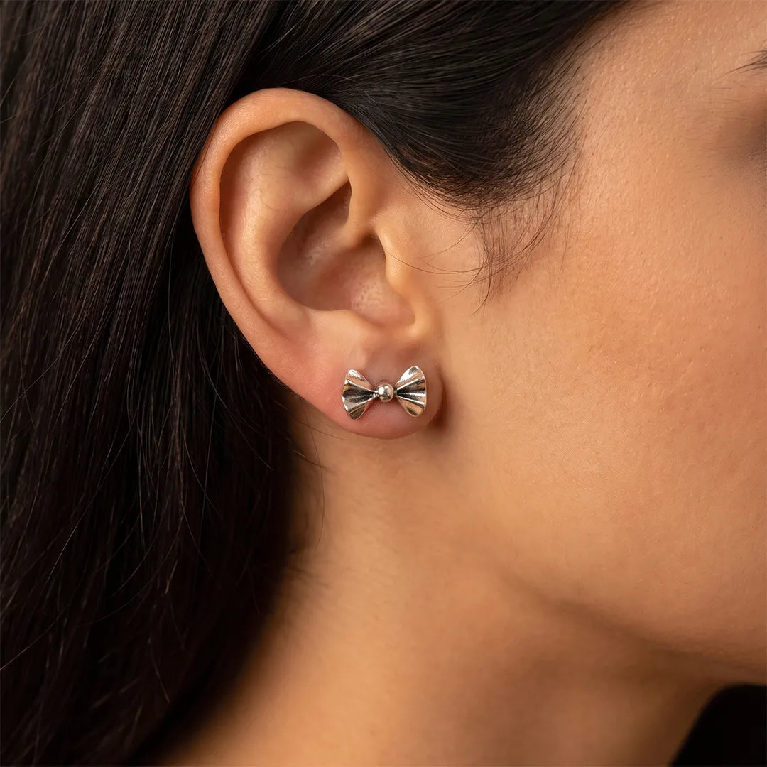 Bow Tie Stud Earrings - Small