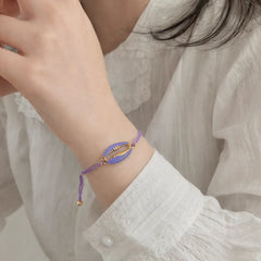 Blue Shell String Bracelet - Shein