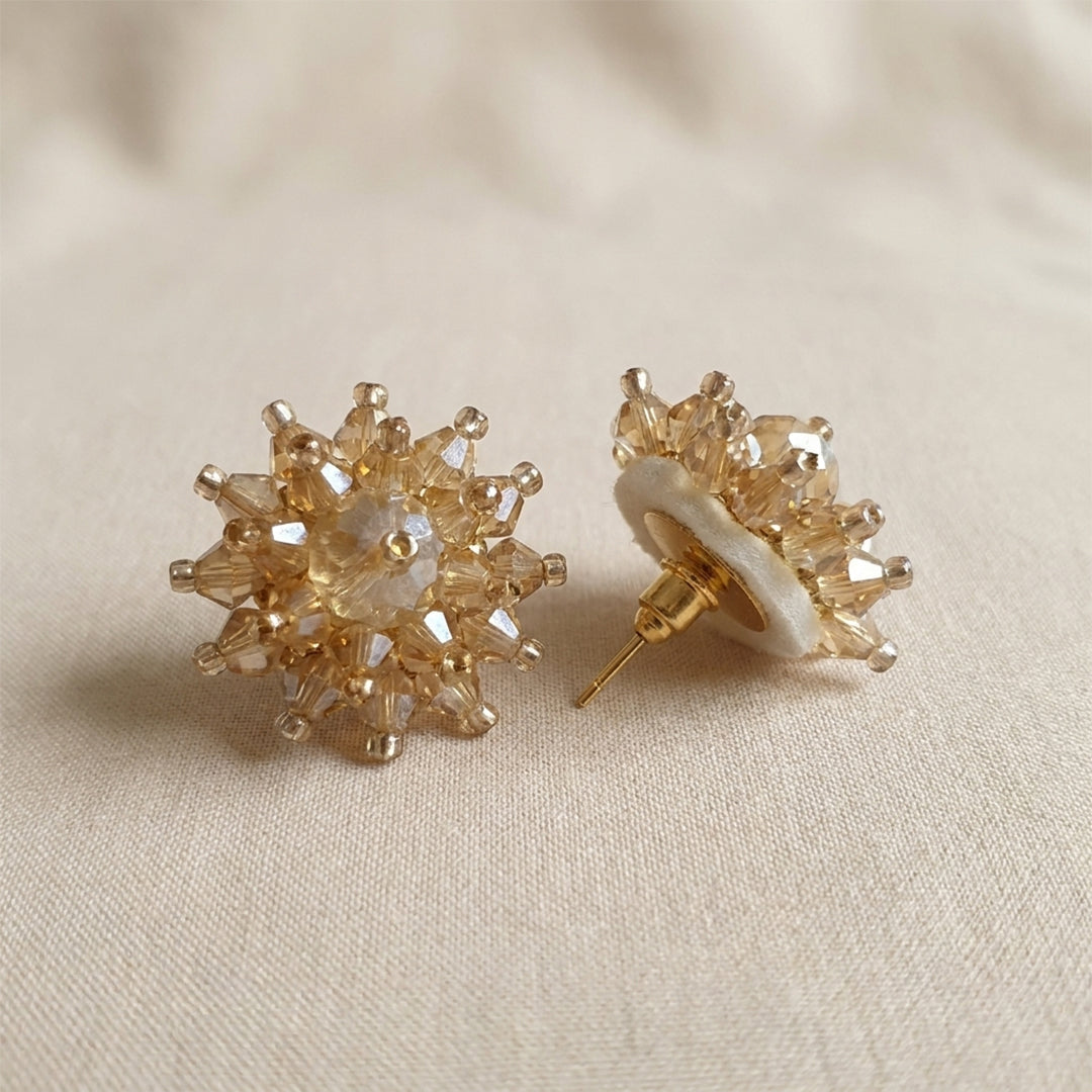 Champagne Beads Handmade Stud Earrings