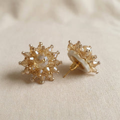 Champagne Beads Handmade Stud Earrings
