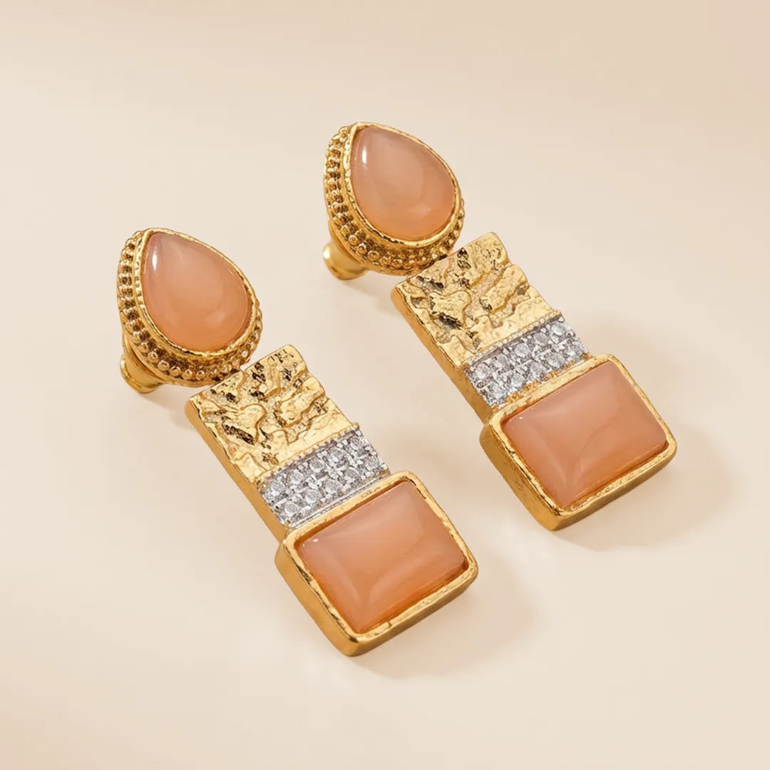 Champagne Stone Egyptian Earrings