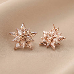 Champagne Stone Floral Earrings