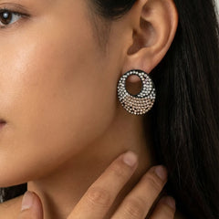Champaigne Stone Stud Earrings