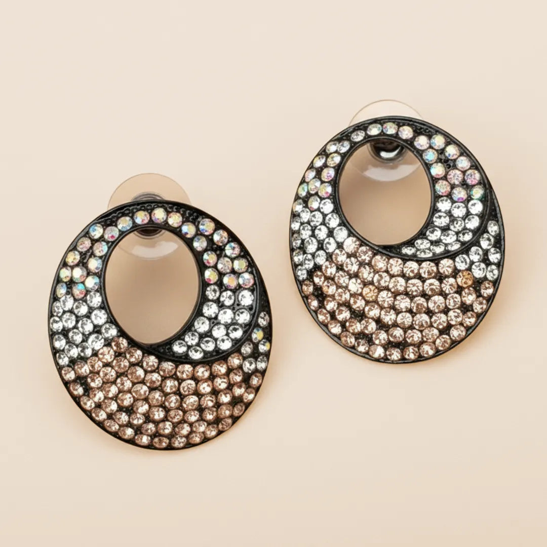 Champaigne Stone Stud Earrings
