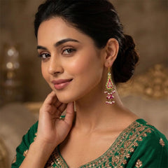 Double Sided Meenakari Jhumka Earrings - Multi