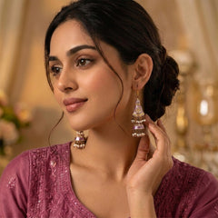 Double Sided Meenakari Jhumka Earrings - Piyazi