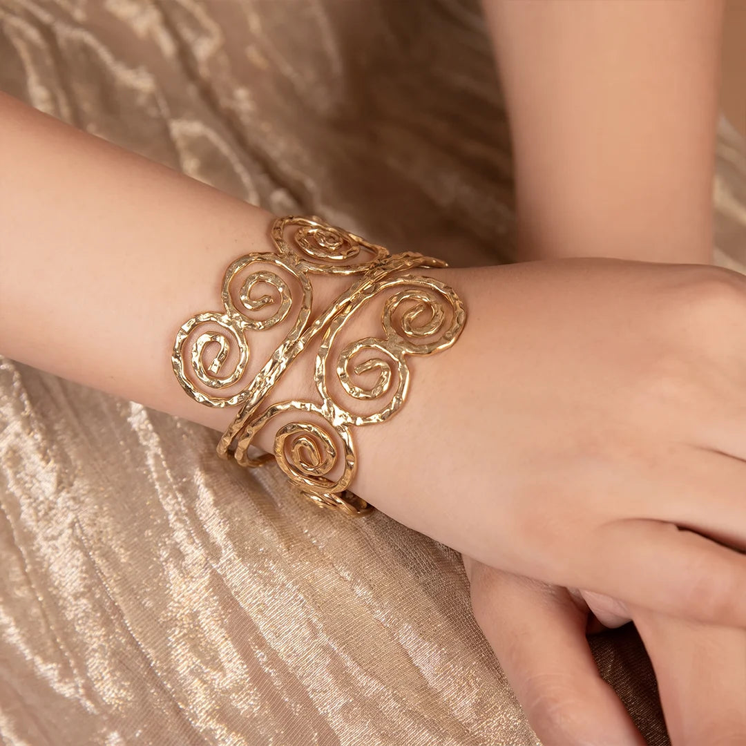 Dull Gold Blossom Metallic Handcuff