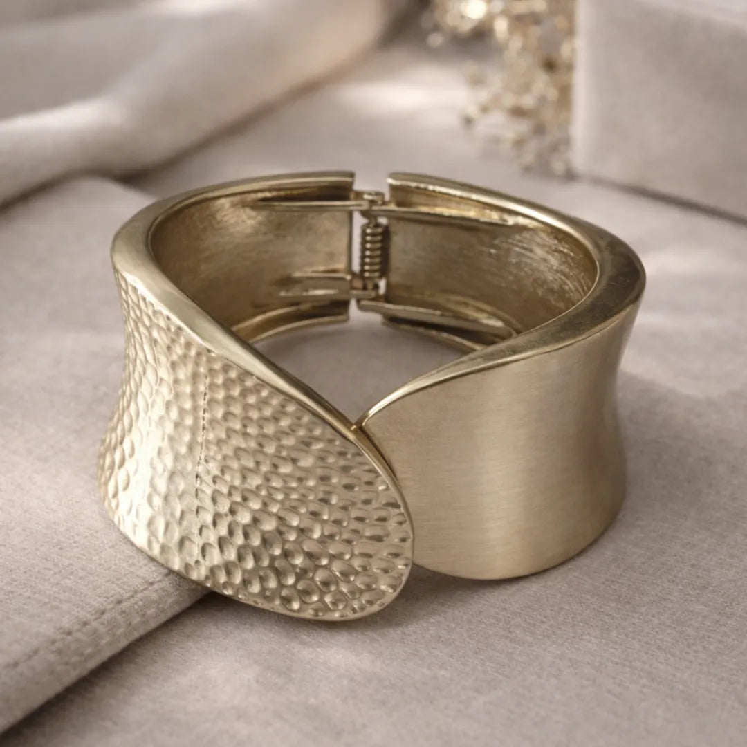 Dull Gold Cross Bangle