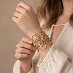 Dull Gold Loop Eye Metallic Handcuff