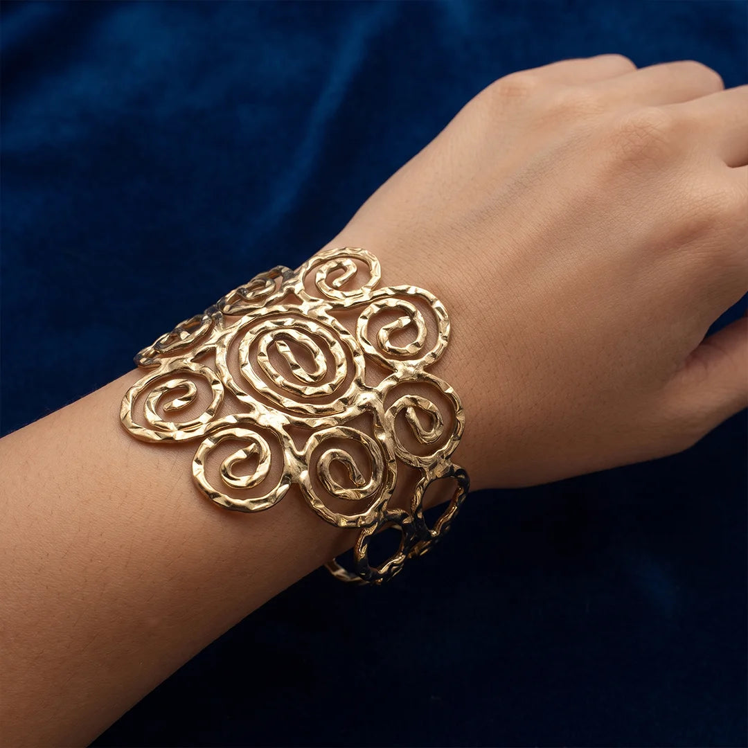 Dull Gold Peony Metallic Handcuff