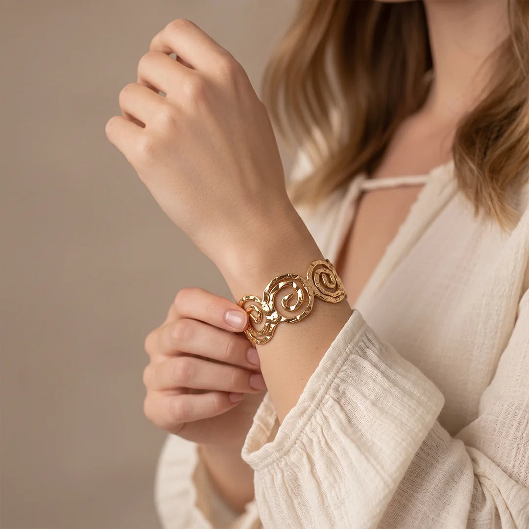 Dull Gold Spiral Metallic Handcuff