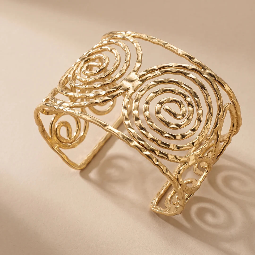 Dull Gold Spiral Metallic Handcuff