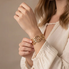Dull Gold Spiral Metallic Handcuff