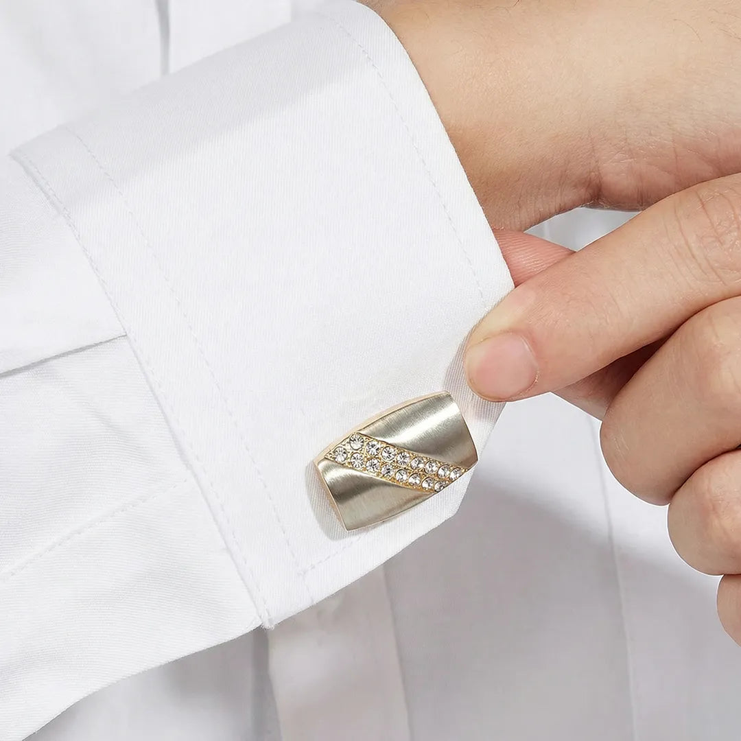 Dull Gold Stone Cufflinks