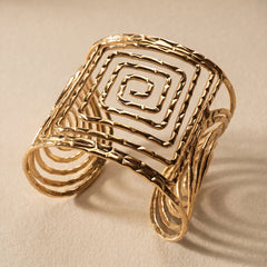 Dull Gold Symmetric Metallic Handcuff