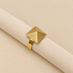 Golden Pyra Mesh Ring - Sizeable