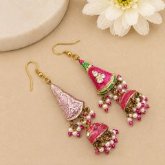 Double Sided Meenakari Jhumka Earrings - 2