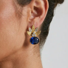 Egyptian Earrings - Blue Stone