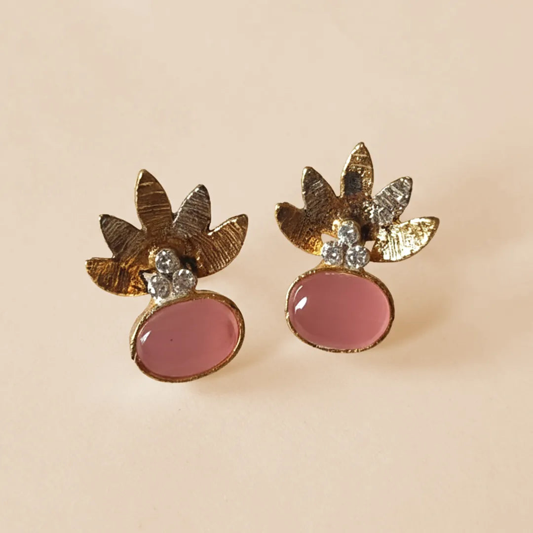 Egyptian Earrings - Pink Stone