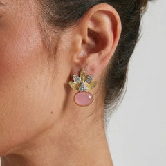 Egyptian Earrings - Pink Stone