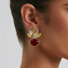 Egyptian Earrings - Red Stone