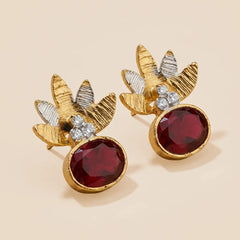 Egyptian Earrings - Red Stone