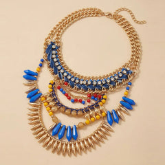 Golden-Blue Traditional Necklace