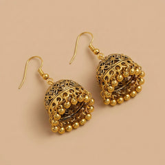Golden Bell Jhumka Earrings - Small