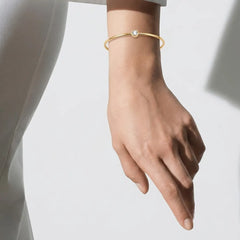 Golden Cent Stone Bracelet Bangle - Shein
