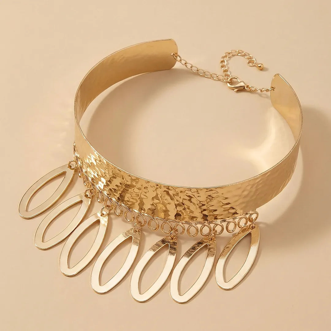 Golden Metallic Choker Necklace