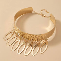 Golden Metallic Choker Necklace