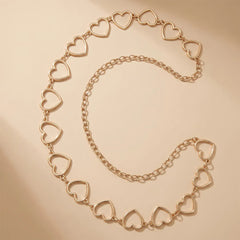 Golden Metallic Heart Waist Belt