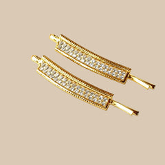 Golden Metallic Stone Hair Pins