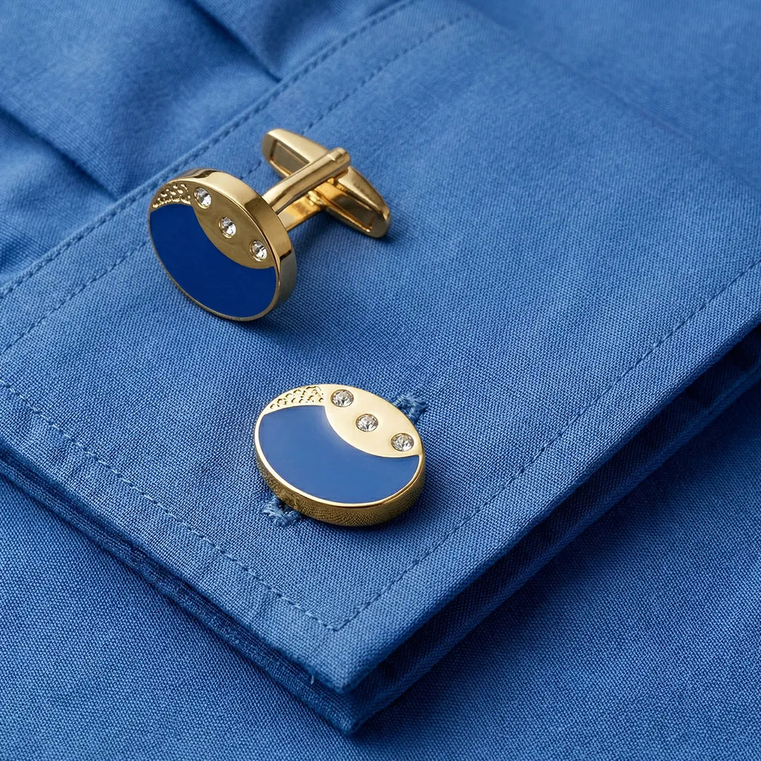 Golden Royal Blue Cufflinks