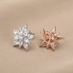 Golden Stone Floral Earrings