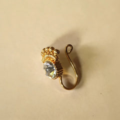 Golden Stone Floral Nose Ring