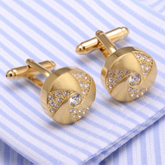 Golden Swirl Silver Men's Cufflinks