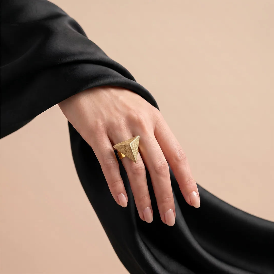 Golden Trio Mesh Ring - Sizeable