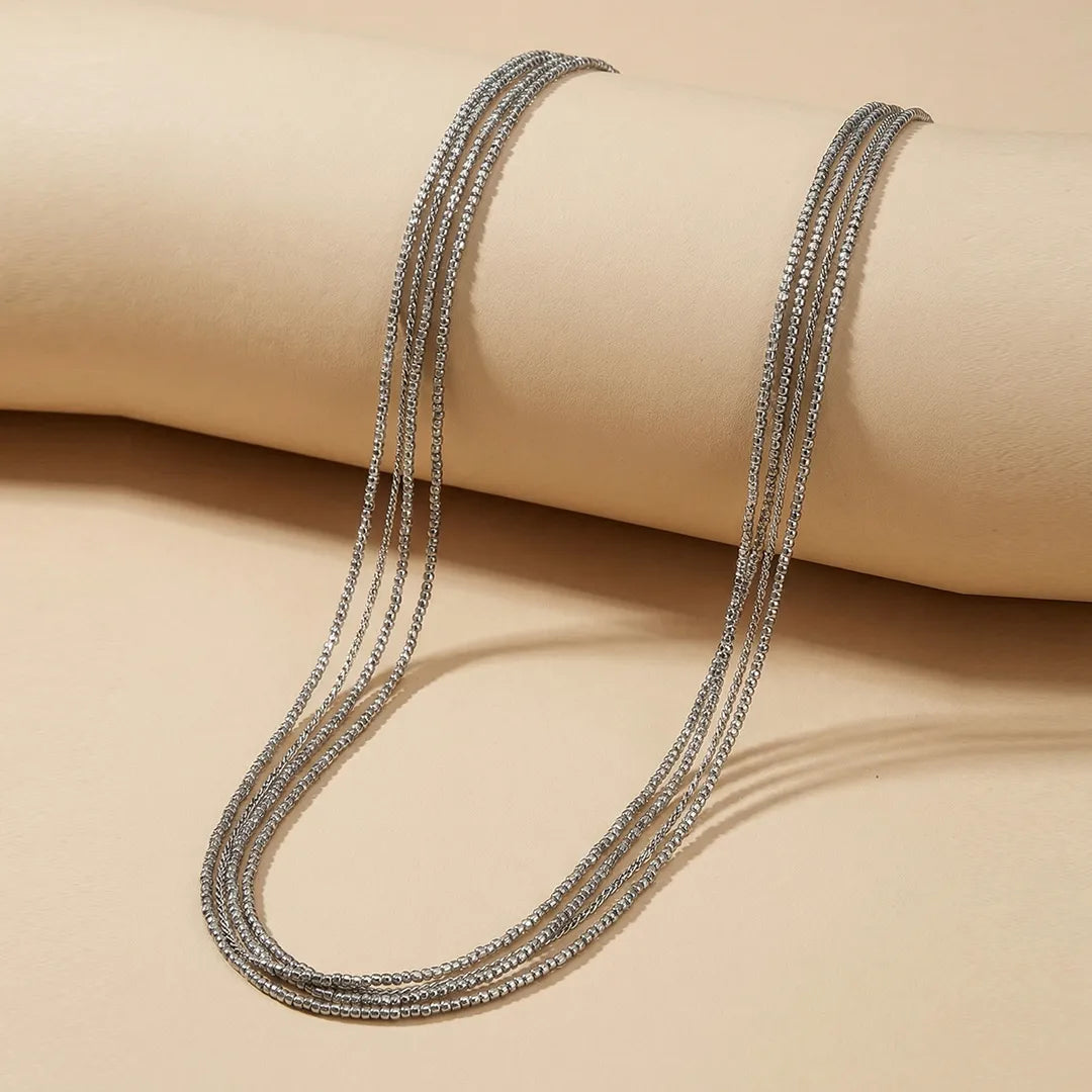 Grey Beads Necklace - Long