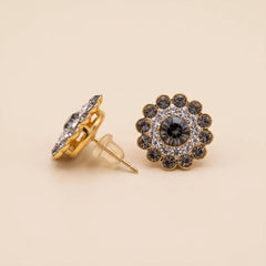 Grey Stone Studs Earrings - Small