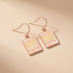 HandPainted Metallic Earrings - Beige