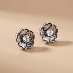 Impatiens Stone Stud Earrings - Small