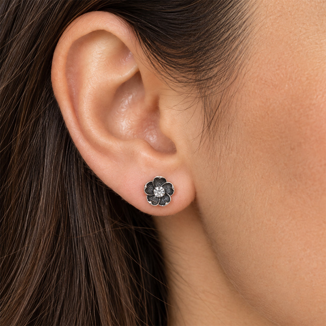 Impatiens Stone Stud Earrings - Small