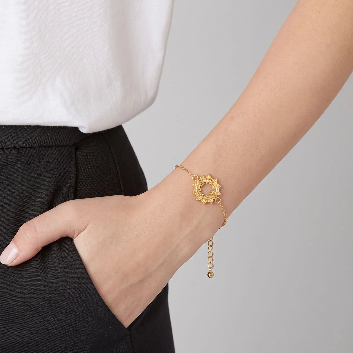 Karma Ring Chain Bracelet - Shein